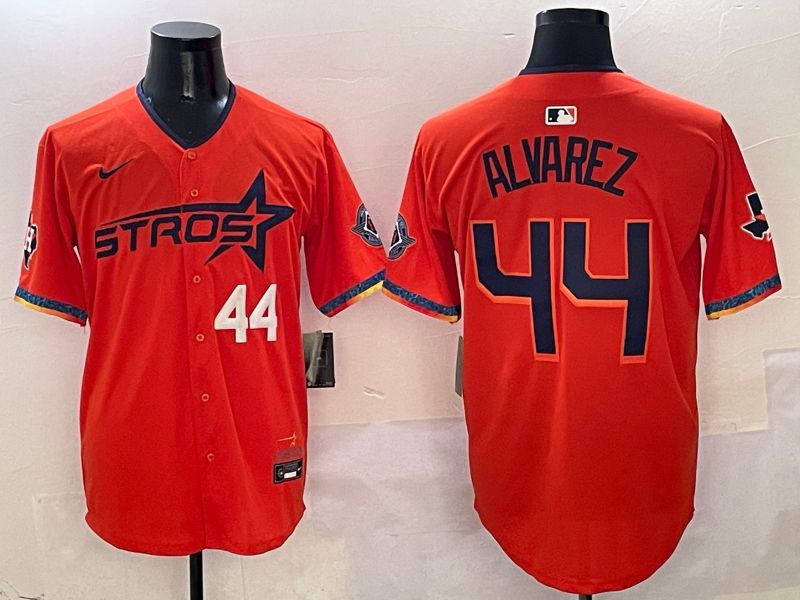Men Houston Astros #44 Alvarez Orange Fourth generation Joint Name Nike 2025 MLB Jersey style 3->houston astros->MLB Jersey